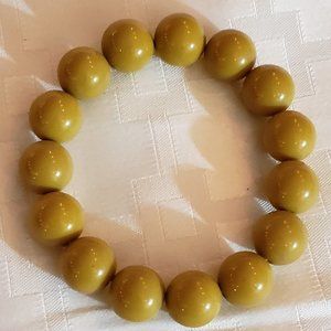 Mustard Bead Stretch Bracelet Boho Sytle